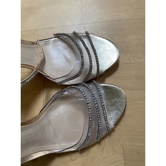 SCHUTZ "Rowenah" jewelled heels gold rhinestones sandals sz 11 - Picture 3 of 12